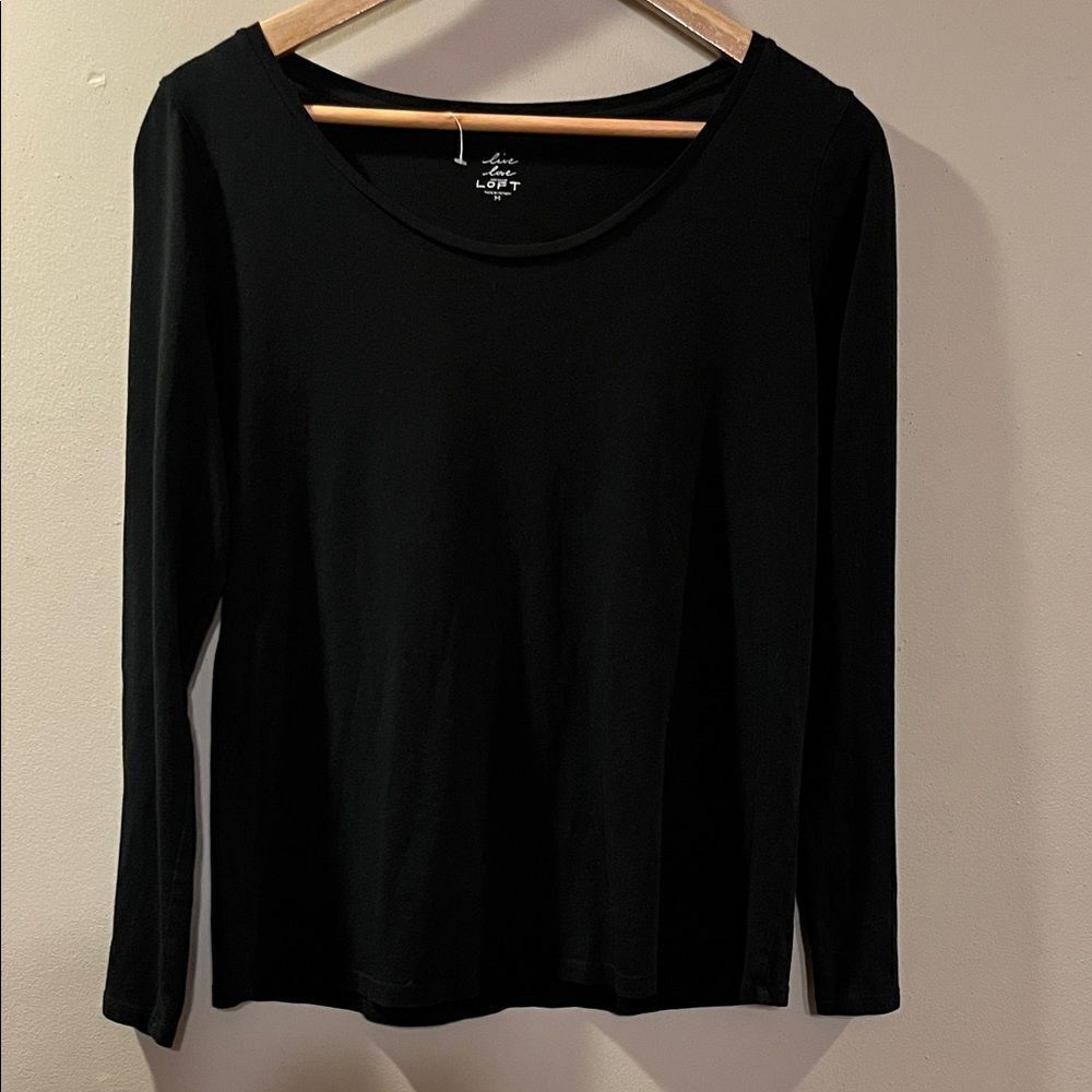 LOFT Classic Black Long Sleeve Top